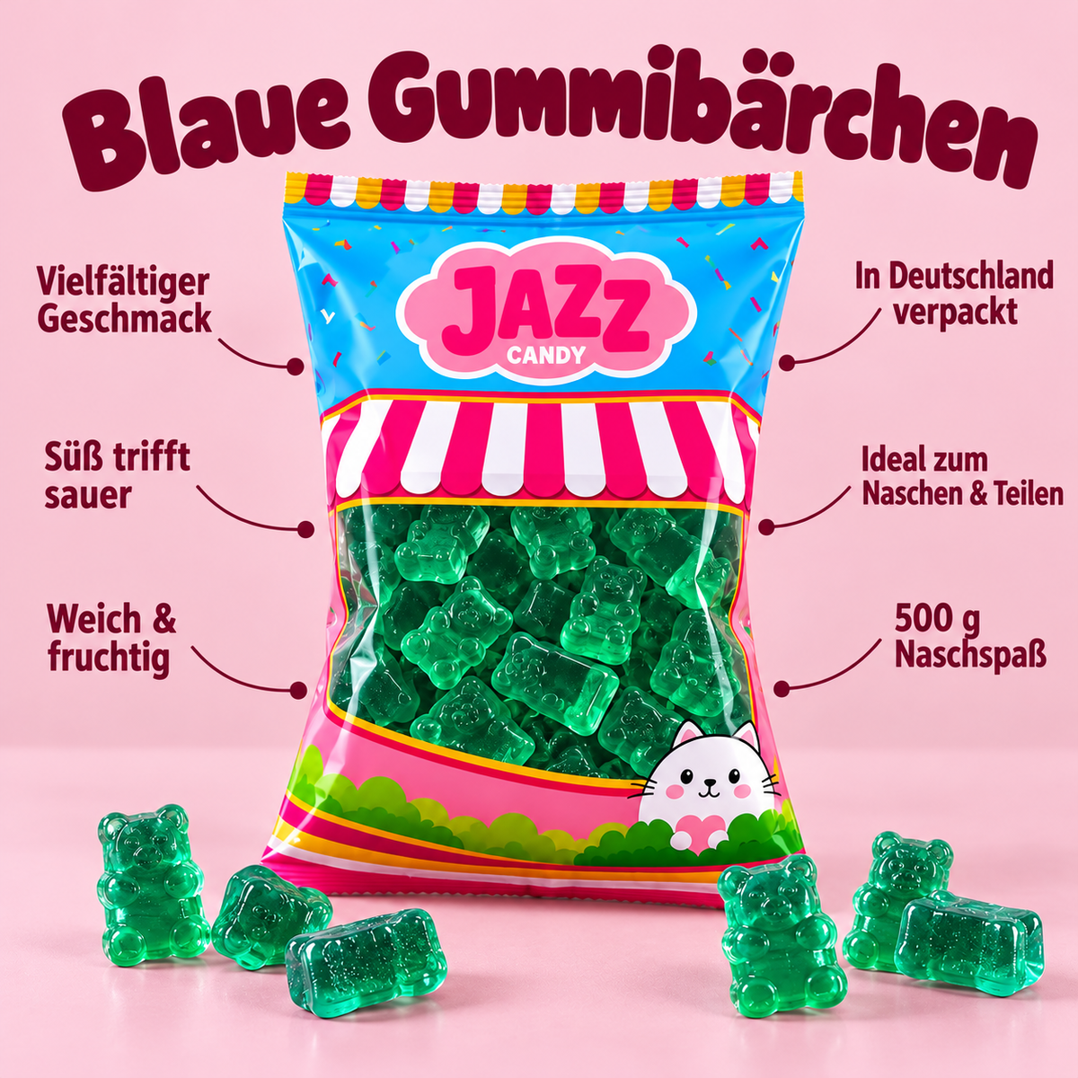 Blaue Gummibärchen  (500g)